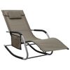 vidaXL Chaise longue textil&egrave;ne taupe et gris