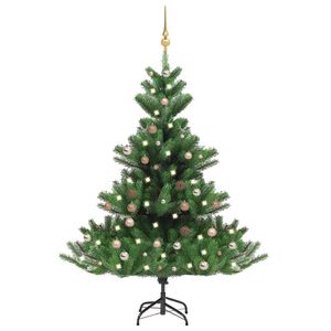 vidaXL Sapin de No&euml;l artificiel Nordmann avec LED et boules Vert 180cm