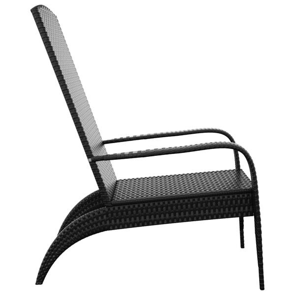 vidaXL Chaise de jardin Adirondack en polyrotin noir