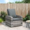 vidaXL Fauteuil inclinable de jardin avec coussins gris r&eacute;sine tress&eacute;e