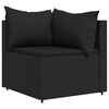 vidaXL Salon de jardin 3 pcs avec coussins Noir R&eacute;sine tress&eacute;e