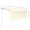 vidaXL Auvent rétractable automatique avec store 3x2,5 m crème