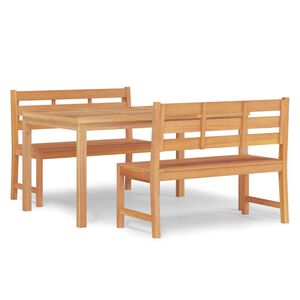 vidaXL Ensemble &agrave; manger de jardin 3 pcs Bois de teck massif