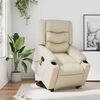 vidaXL Fauteuil inclinable de massage crème similicuir