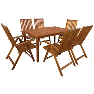 vidaXL Ensemble &agrave; manger d'ext&eacute;rieur 7 pcs Bois d'acacia solide