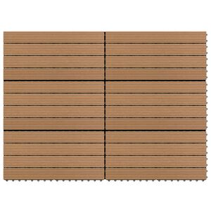 vidaXL Carreaux de terrasse 6 pcs WPC 60x30 cm 1,08 m² Marron