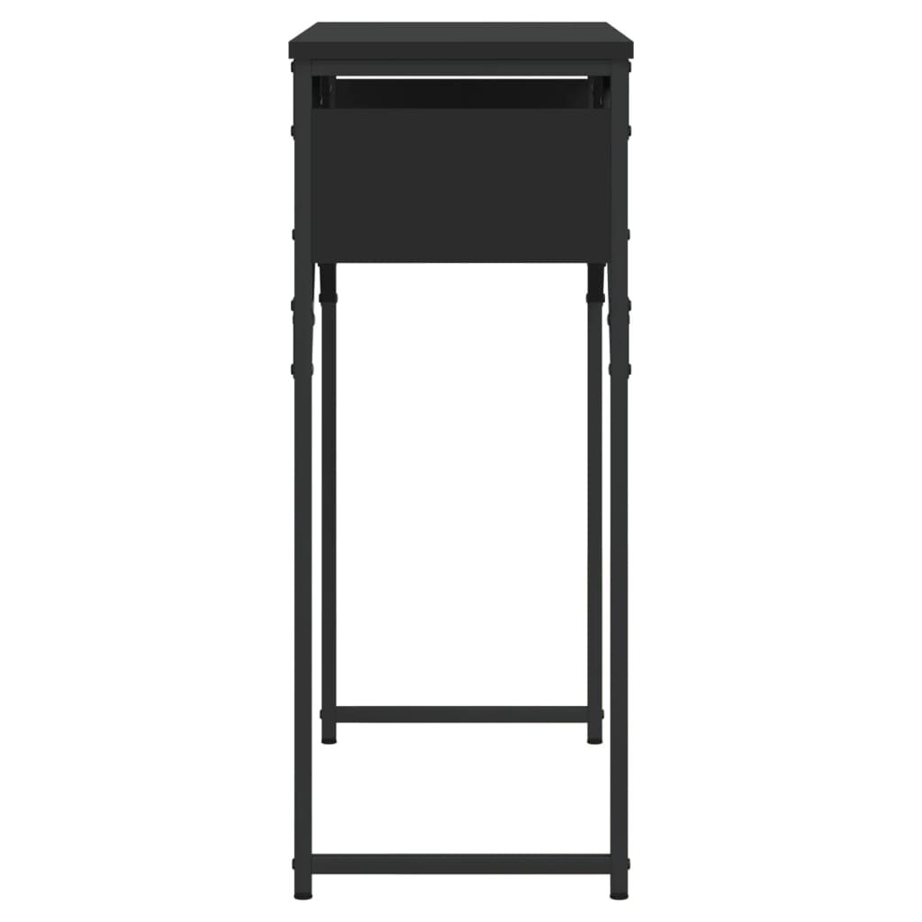 vidaXL Table console avec étagère noir 75x30x75 cm bois d'ingénierie
