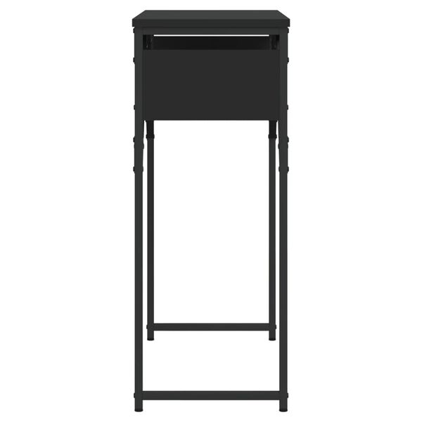 vidaXL Table console avec étagère noir 75x30x75 cm bois d'ingénierie