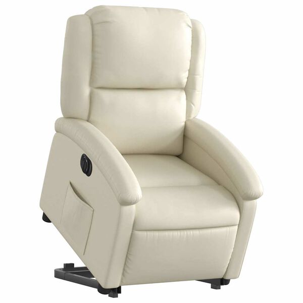 vidaXL Fauteuil inclinable &eacute;lectrique cr&egrave;me similicuir