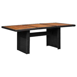 vidaXL Table &agrave; manger de jardin Noir 200x100x74 cm R&eacute;sine tress&eacute;e