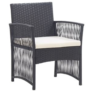 vidaXL Fauteuils de jardin avec coussins lot de 2 Noir R&eacute;sine tress&eacute;e