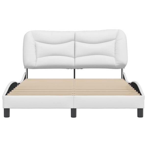 vidaXL Cadre de lit sans matelas Hvar blanc 137x190 cm similicuir
