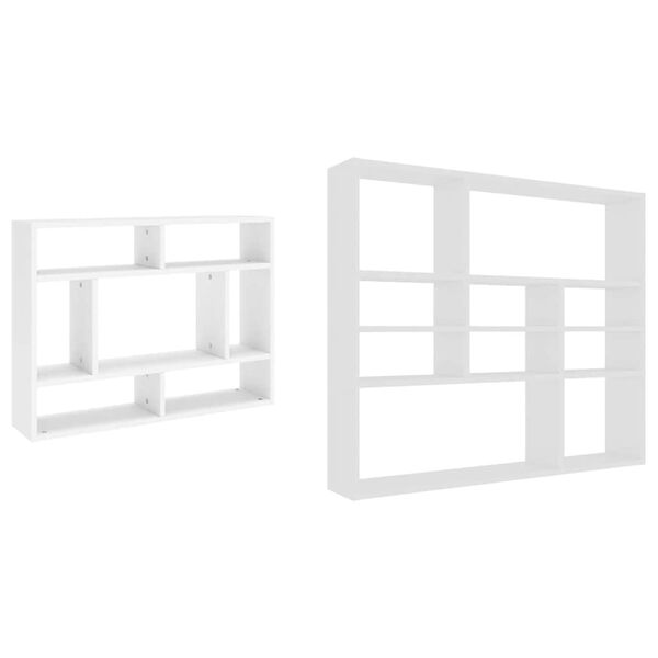 vidaXL &Eacute;tag&egrave;re murale Blanc 90x16x78 cm Bois d&rsquo;ing&eacute;nierie