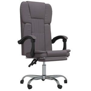 vidaXL Fauteuil inclinable de bureau gris similicuir