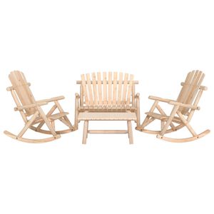 vidaXL Ensemble de salon de jardin 4 pcs bois massif d'épicéa