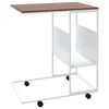 vidaXL Table d'appoint avec roues blanc 55x36x63,5cm bois d'ing&eacute;nierie
