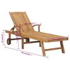 vidaXL Chaise longue Bois de teck solide