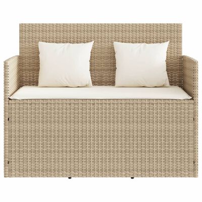 vidaXL Banc de jardin avec coussins beige résine tressée