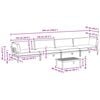 vidaXL Ensemble de Canap&eacute;s Uni 5 pcs Cr&egrave;me Bois d'Acacia Massif
