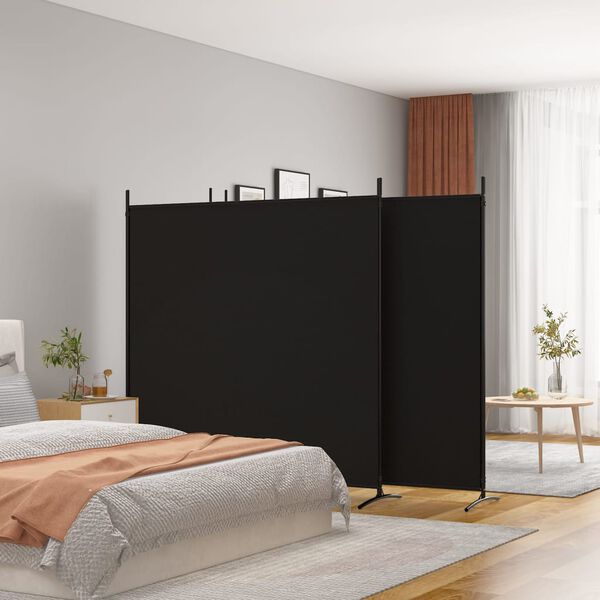 vidaXL Cloison de s&eacute;paration 4 panneaux Noir 698x180 cm Tissu