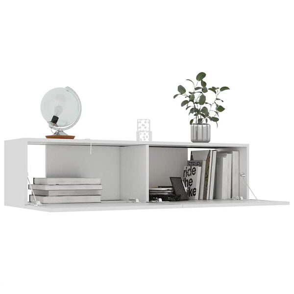 vidaXL Meuble TV Blanc 120x30x30 cm Bois d&rsquo;ing&eacute;nierie