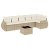 vidaXL Salon de jardin avec coussins 7 pcs beige r&eacute;sine tress&eacute;e