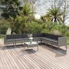 vidaXL Salon de jardin 9 pcs avec coussins R&eacute;sine tress&eacute;e Gris