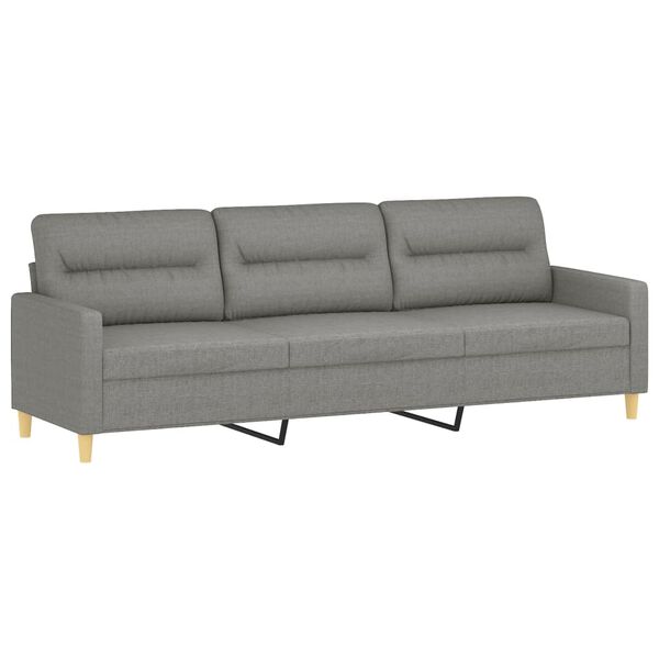 vidaXL Canap&eacute; &agrave; 3 places Gris fonc&eacute; 210 cm Tissu