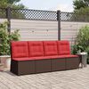 vidaXL Canap&eacute; de jardin avec coussin Marron et rouge polyrotin