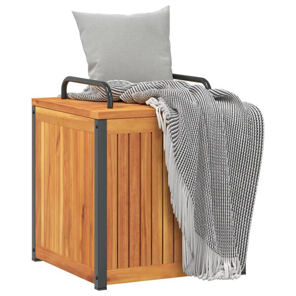 vidaXL Boîte à coussins d'extérieur bois d'acacia solide et acier