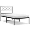 vidaXL Cadre de lit m&eacute;tal sans matelas avec t&ecirc;te de lit noir 100x200cm