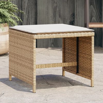 vidaXL Tabourets de jardin avec coussins lot de 4 beige résine tressée