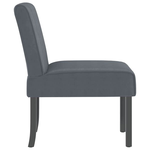 vidaXL Fauteuil sans accoudoirs gris fonc&eacute; velours