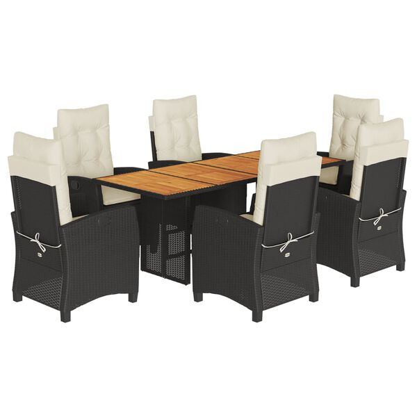 vidaXL Ensemble &agrave; manger de jardin et coussins 9 pcs beige Poly rotin