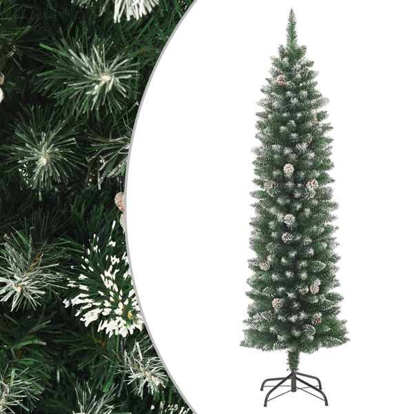 vidaXL Sapin de No&euml;l artificiel mince avec support 120 cm PVC