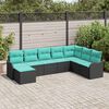 vidaXL Ensemble de canap&eacute; de jardin 8 pcs Noir Poly rotin