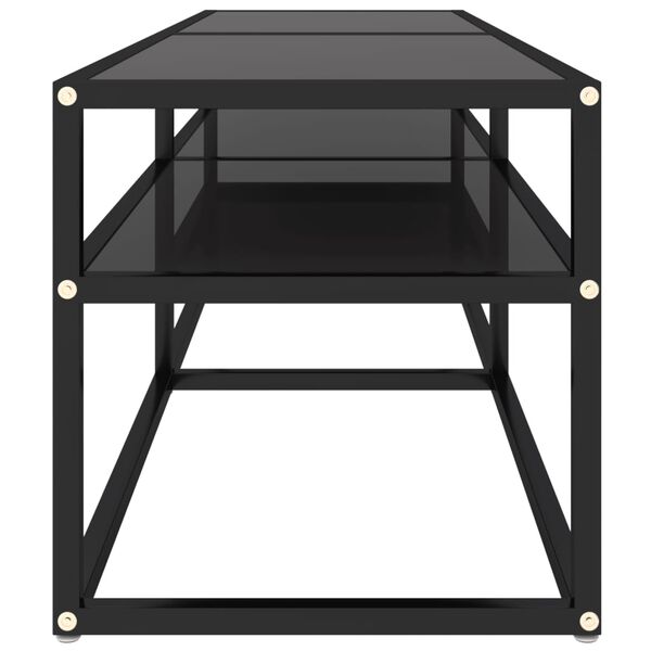 vidaXL Meuble TV Noir 140x40x40,5 cm Verre trempé