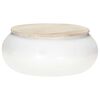 vidaXL Table basse Blanc 68x68x30 cm Bois de manguier solide