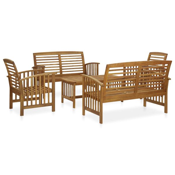 vidaXL Salon de jardin 5 pcs Bois d'acacia solide
