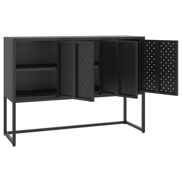 vidaXL Buffet Noir 105x35x75 cm Acier