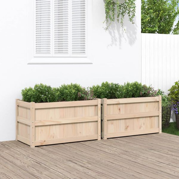 vidaXL Jardini&egrave;res 2 pcs bois de pin massif