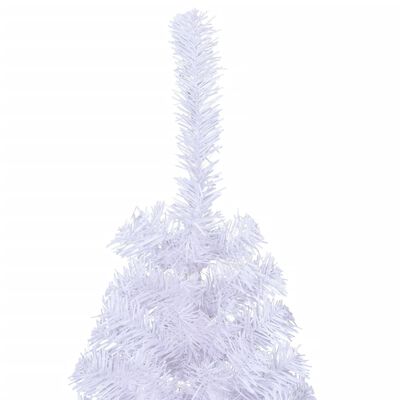 vidaXL Sapin de Noël artificiel moitié avec support blanc 120 cm PVC