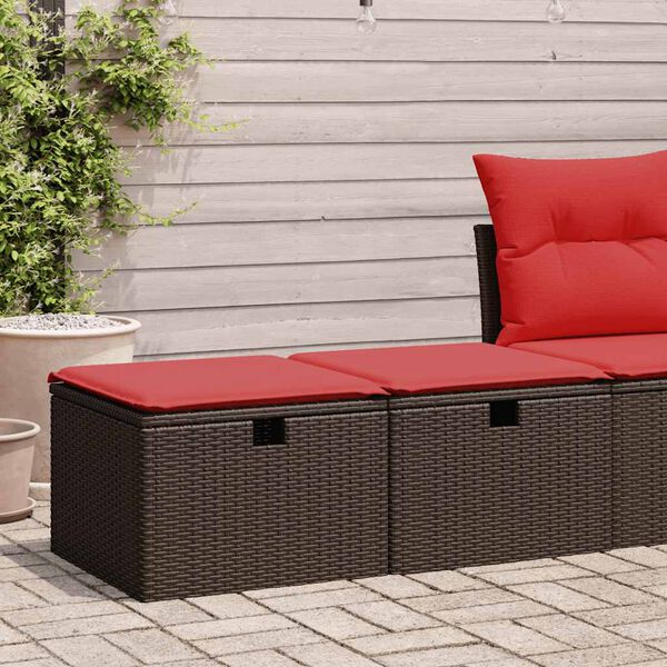 vidaXL Salon de jardin avec coussins 2pcs marron r&eacute;sine tress&eacute;e acacia
