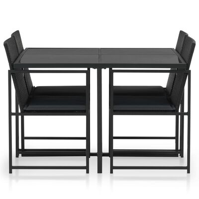 vidaXL Mobilier à dîner de jardin 5pcs et coussins Résine tressée Noir