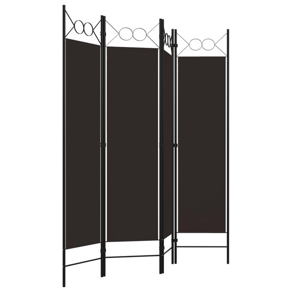 vidaXL Cloison de séparation 4 panneaux Marron 160 x 180 cm