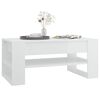 vidaXL Table basse blanc brillant 102x55x45 cm bois d'ing&eacute;nierie