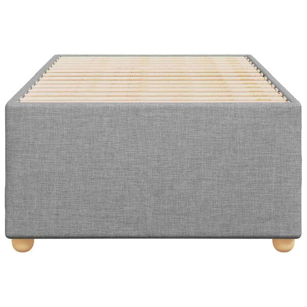 vidaXL Cadre de lit sans matelas gris clair double tissu
