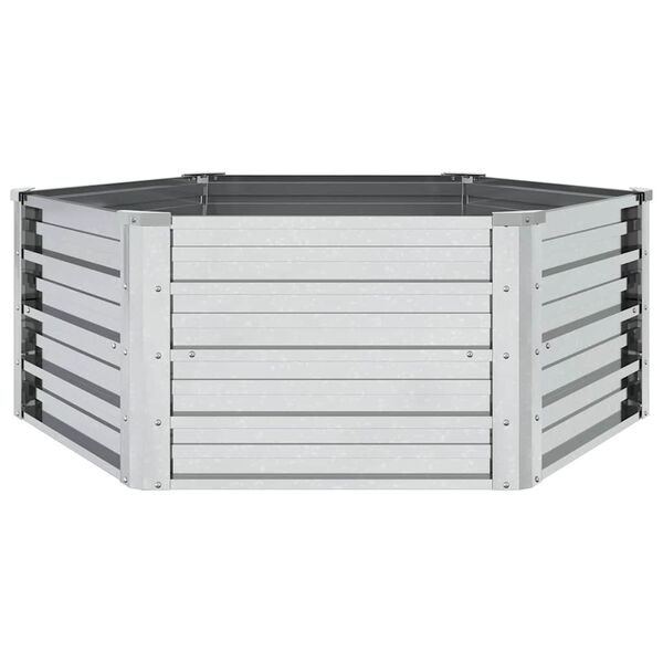 vidaXL Lit sur&eacute;lev&eacute; de jardin 129x45 cm Acier galvanis&eacute; Argent&eacute;