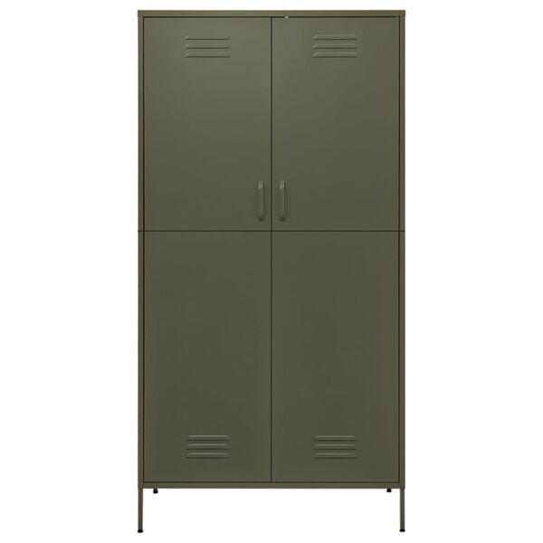 vidaXL Garde-robe Vert olive 90x50x180 cm Acier