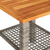 vidaXL Table de jardin gris 40x40x42 cm r&eacute;sine tress&eacute;e et bois acacia